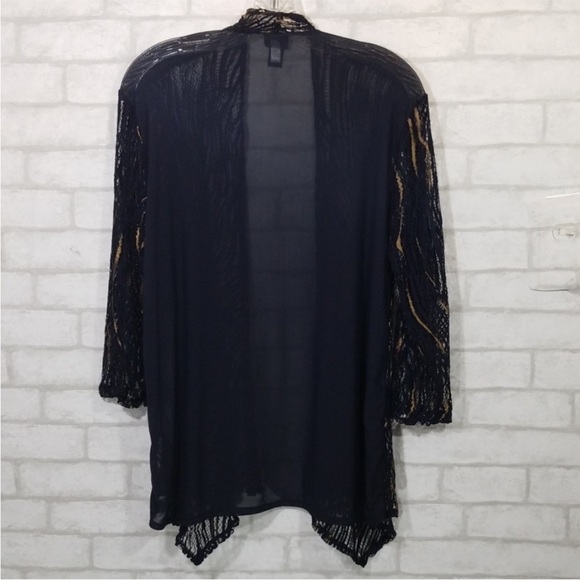 Chicos travelers blue/gold open cardigan size 2 - Picture 7 of 7